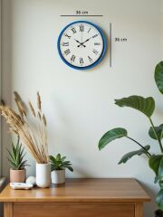 Zentime 36 Cm Mavi Dekoratif Duvar Saati