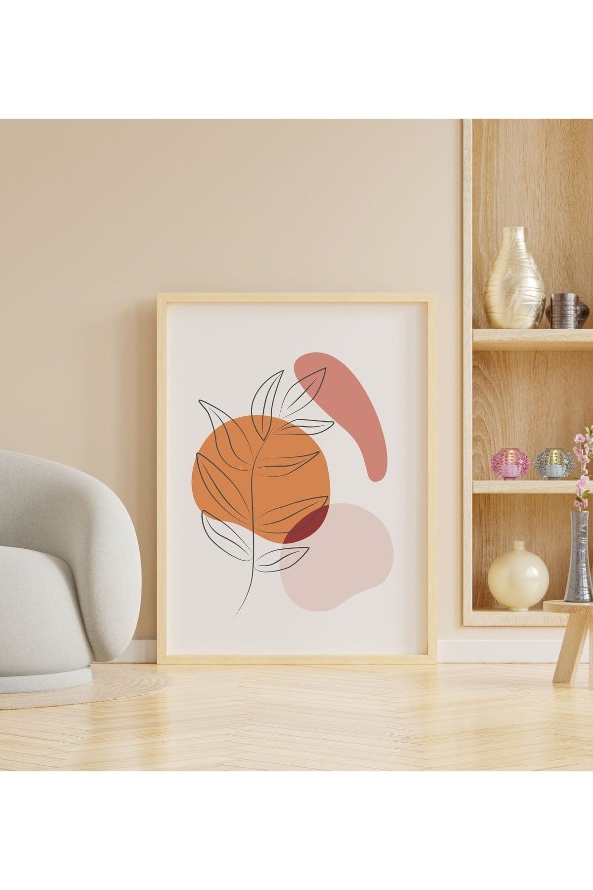 Ahşap Soyut Dekoratif Çerçeveli Tablo - Trnc 35 x 50