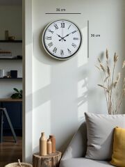 Zentime 36 Cm Krem Dekoratif Duvar Saati