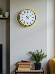 Zentime 36 Cm Sarı Dekoratif Duvar Saati