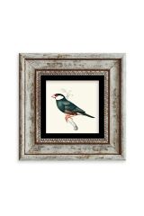 Yeşil Kuş Çerçeveli Taş Tablo 20 cm