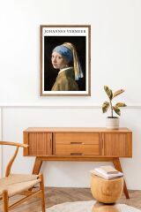 İnci Küpeli Kız Ahşap Çerçeveli Tablo 23 x 30