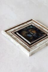 Afrikalı Kadın Çerçeveli Taş Tablo , Çerçeveli Taş Duvar Dekoru-enkcrcvtbl-00192 20 cm