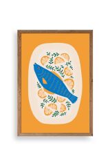 Balık Ahşap Çerçeveli Tablo 30 x 42