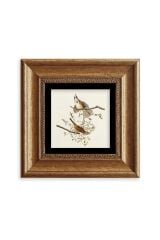 Yabani Dal Serçe Çerçeveli Taş Tablo 20 cm