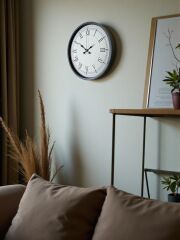 Zentime 36 Cm Gri Dekoratif Duvar Saati