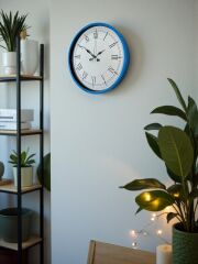 Zentime 36 Cm Mavi Dekoratif Duvar Saati