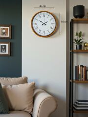 Zentime 36 Cm Turuncu Dekoratif Duvar Saati