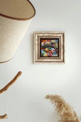 Göz Çerçeveli Taş Tablo , Çerçeveli Taş Duvar Dekoru-enkcrcvtbl-00187 20 cm