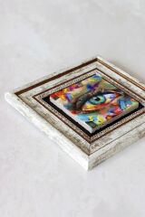 Göz Çerçeveli Taş Tablo , Çerçeveli Taş Duvar Dekoru-enkcrcvtbl-00187 20 cm