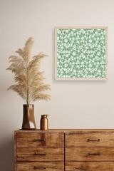 Çiçekler Ahşap Çerçeveli Tablo 50 x 50