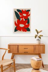 Çiçek Ahşap Çerçeveli Tablo 30 x 42