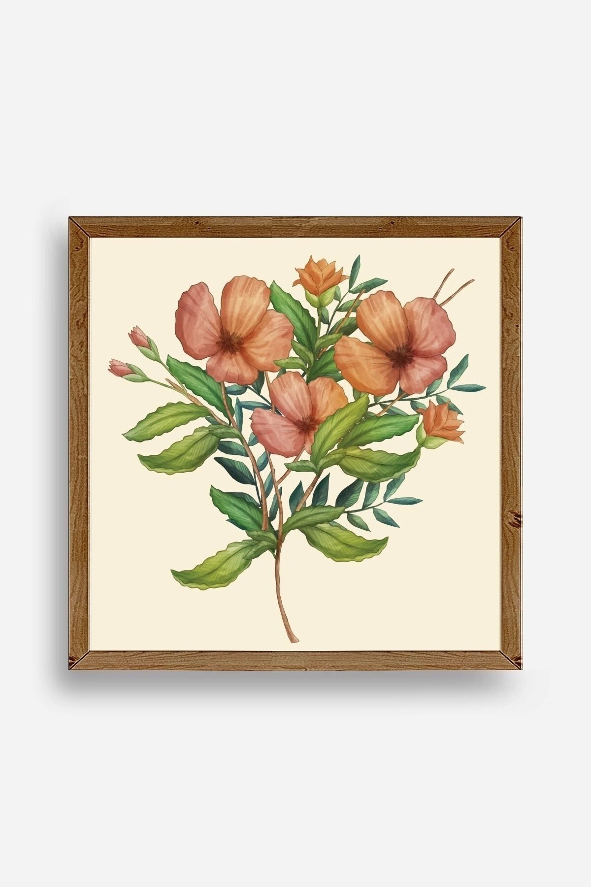 Çiçek Ahşap Çerçeveli Tablo 42 x 42