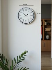 Zentime 36 Cm Beyaz Dekoratif Duvar Saati