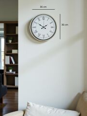 Zentime 36 Cm Krem Dekoratif Duvar Saati