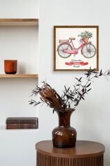 Bisiklet Ahşap Çerçeveli Tablo 23 x 23