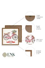 Bisiklet Ahşap Çerçeveli Tablo 50 x 50