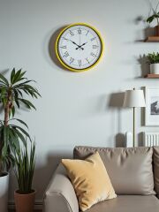 Zentime 36 Cm Sarı Dekoratif Duvar Saati