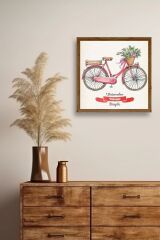 Bisiklet Ahşap Çerçeveli Tablo 42 x 42
