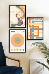 Bauhaus Üçlü Ahşap Çerçeveli Tablo 50 x 70