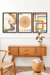 Bauhaus Üçlü Ahşap Çerçeveli Tablo 50 x 70