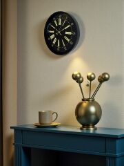 Zentime 36 Cm Siyah Dekoratif Duvar Saati