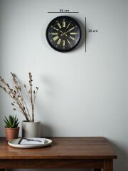 Zentime 36 Cm Siyah Dekoratif Duvar Saati