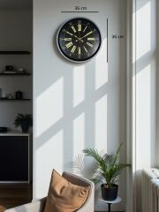 Zentime 36 Cm Gri Dekoratif Duvar Saati