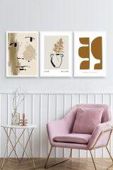Modern Üçlü Ahşap Çerçeveli Tablo 40 x 60