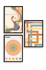 Bauhaus Üçlü Ahşap Çerçeveli Tablo 23 x 30