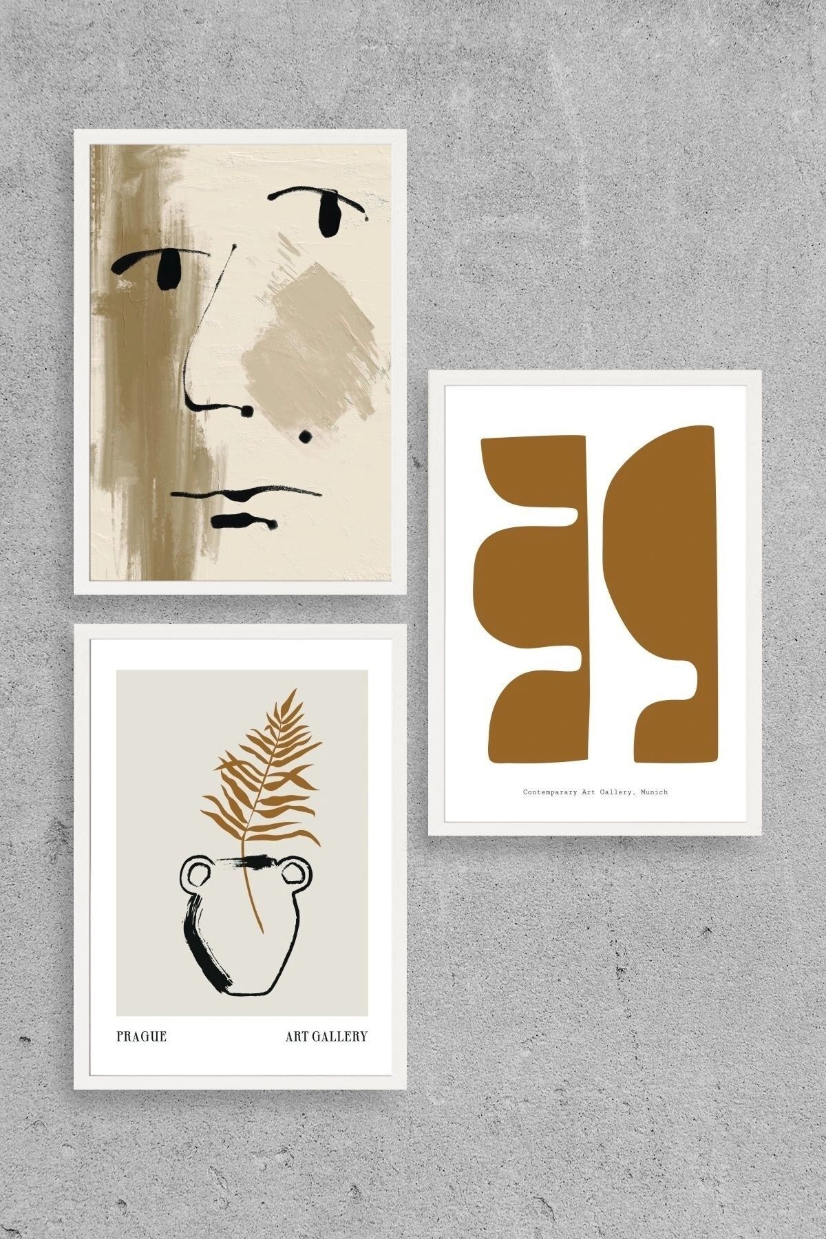 Modern Üçlü Ahşap Çerçeveli Tablo 40 x 60