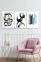 Modern Üçlü Ahşap Çerçeveli Tablo 40 x 60