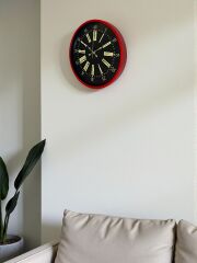 Zentime 36 Cm Kırmızı Dekoratif Duvar Saati