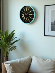 Zentime 36 Cm Turkuaz Dekoratif Duvar Saati