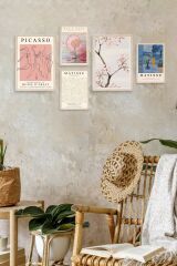 Ünlü Tablo Seti 5'li Tablo 30 x 40