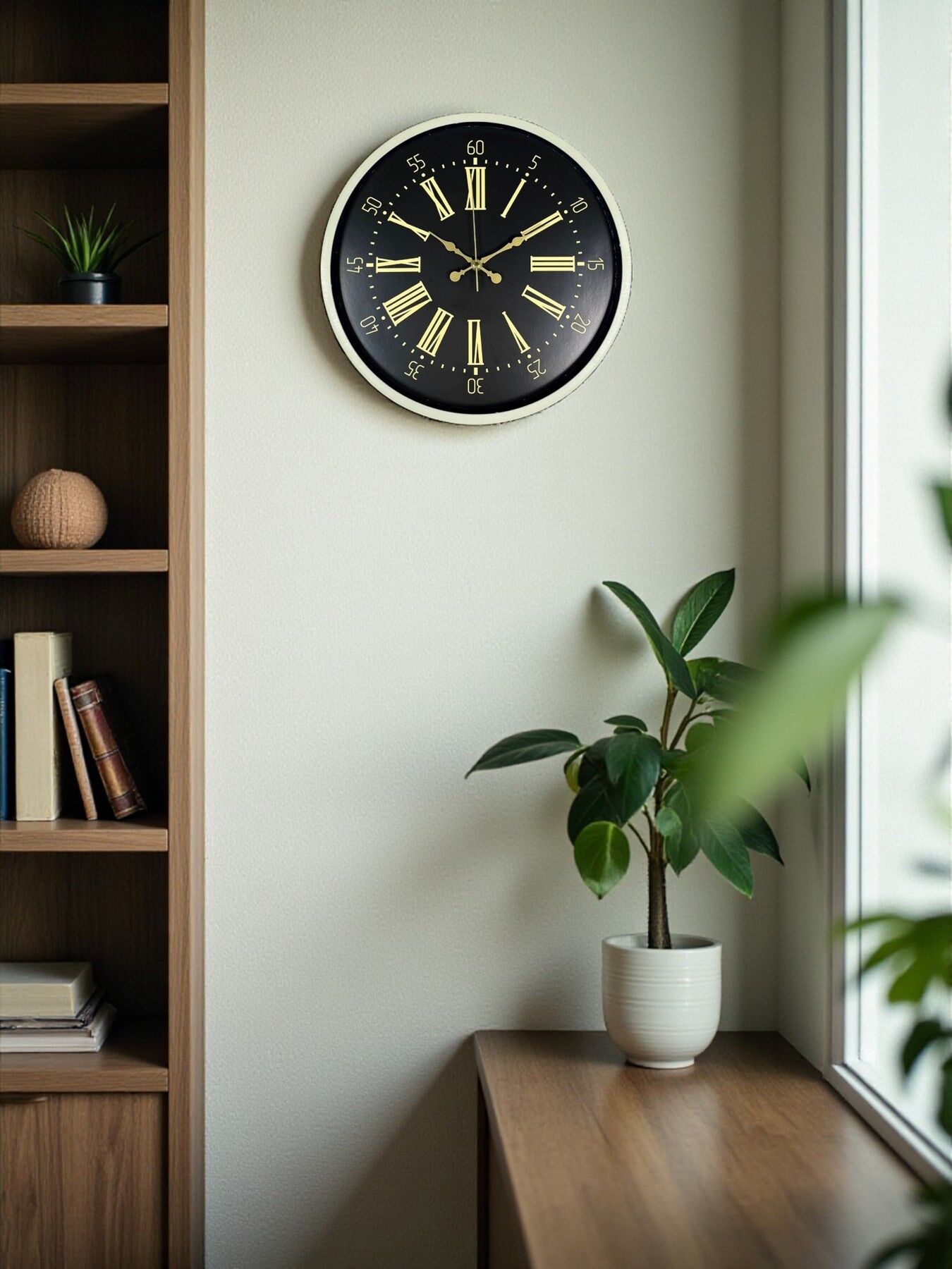 36 Cm Krem Dekoratif Duvar Saati