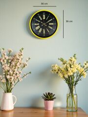 Zentime 36 Cm Sarı Dekoratif Duvar Saati