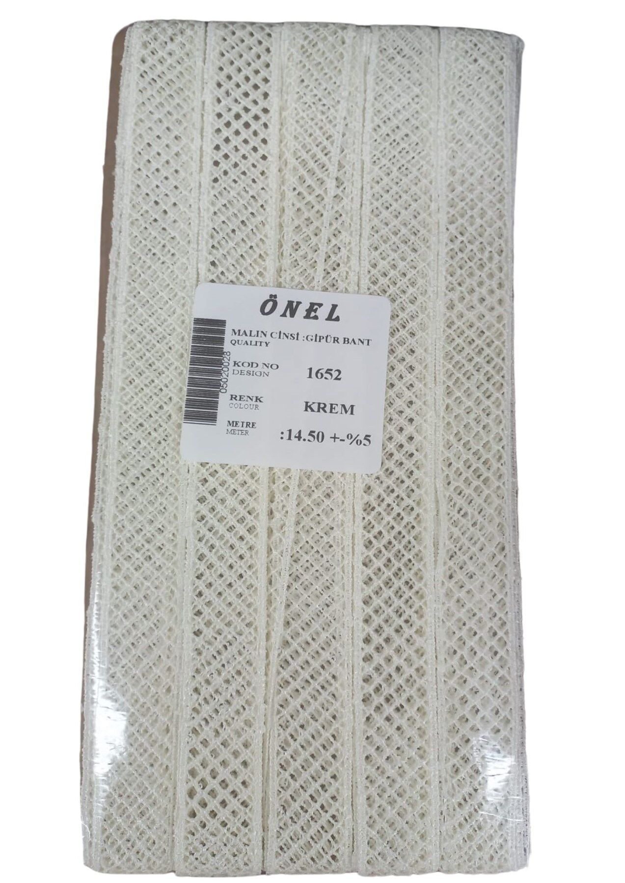 Dantel Polyester Güpür Bant Krem 14,50 Metre En 3 cm ON-1652-KR