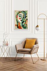 Soyut Kadın Ahşap Çerçeveli Tablo 23 x 30