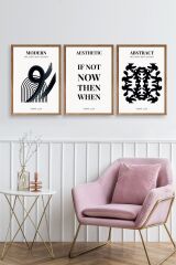 Modern Üçlü Ahşap Çerçeveli Tablo 50 x 70