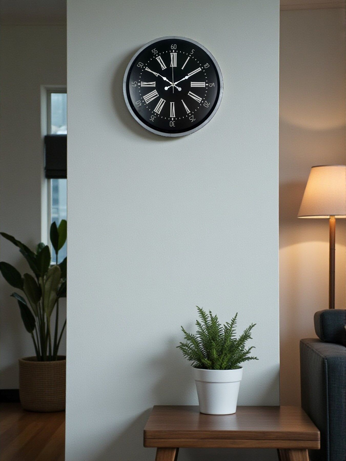 Zentime 36 Cm Gri Dekoratif Duvar Saati