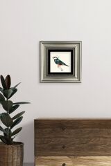 Yeşil Kuş Çerçeveli Taş Tablo 20 cm