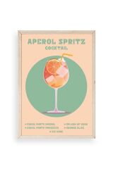 Aperol Spritz Ahşap Çerçeveli Tablo 23 x 30