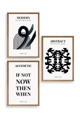 Modern Üçlü Ahşap Çerçeveli Tablo 40 x 60