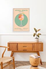 Aperol Spritz Ahşap Çerçeveli Tablo 30 x 42