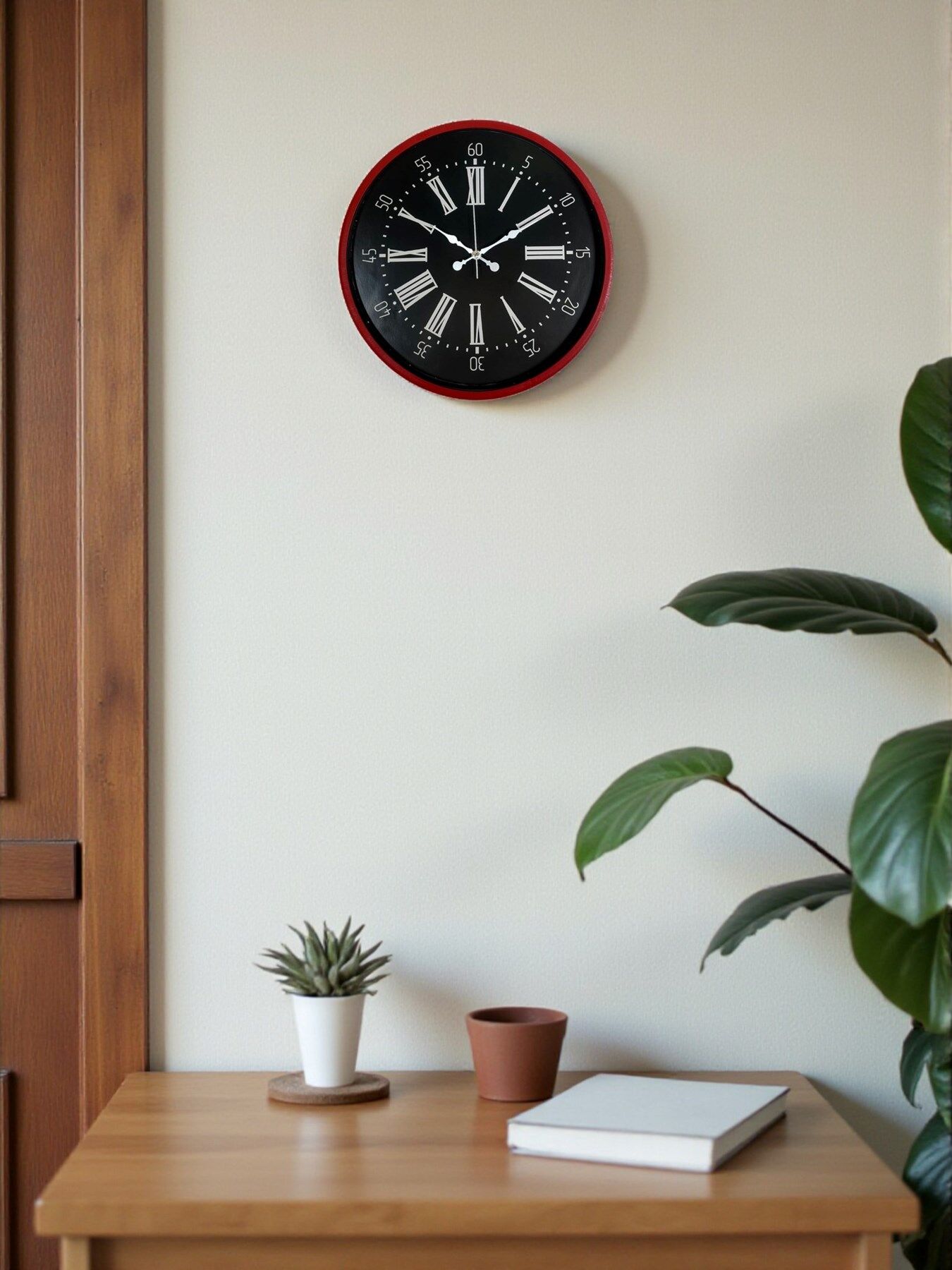 Zentime 36 Cm Kırmızı Dekoratif Duvar Saati