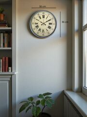 Zentime 36 Cm Gri Dekoratif Duvar Saati