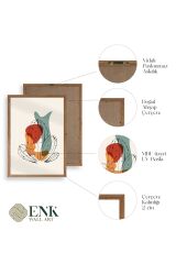 Düşündüren Şekiller Üçlü Ahşap Çerçeveli Tablo 50 x 70