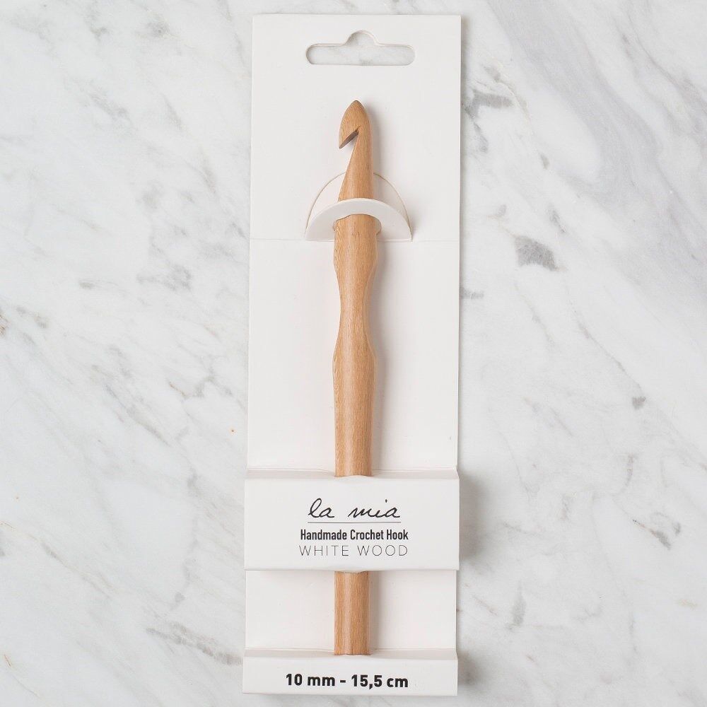 La Mia Whitewood 10 mm 15.5 cm Ahşap Yün Tığ
