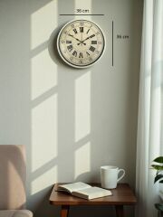 Zentime 36 Cm Sarı Dekoratif Duvar Saati